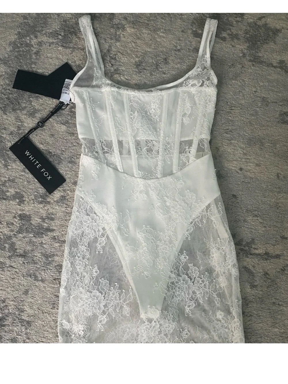 White Fox Boutique “Please Me” White Lace Mini Dress